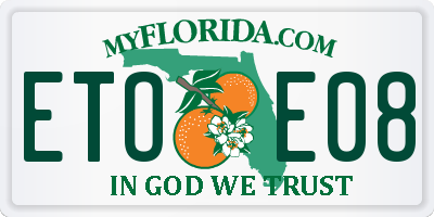 FL license plate ETOE08