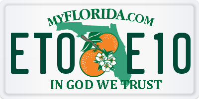 FL license plate ETOE10