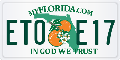 FL license plate ETOE17
