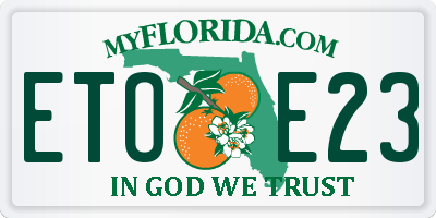 FL license plate ETOE23