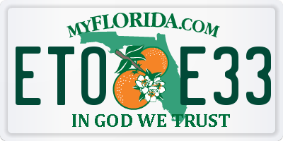 FL license plate ETOE33
