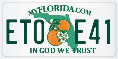 FL license plate ETOE41