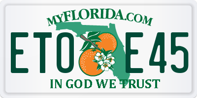 FL license plate ETOE45