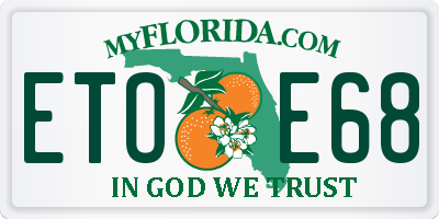 FL license plate ETOE68