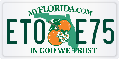 FL license plate ETOE75