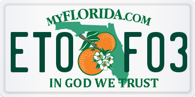 FL license plate ETOF03