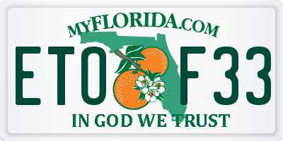 FL license plate ETOF33
