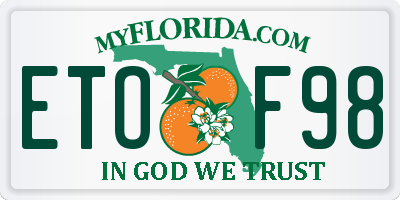 FL license plate ETOF98