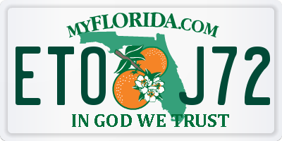 FL license plate ETOJ72