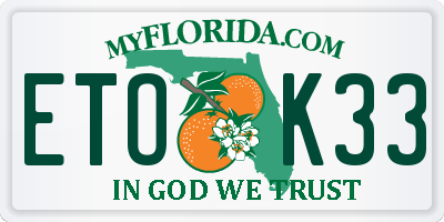 FL license plate ETOK33