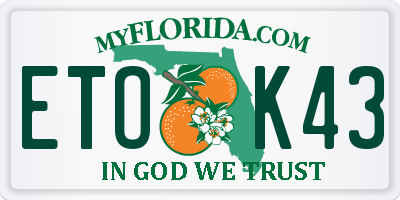 FL license plate ETOK43