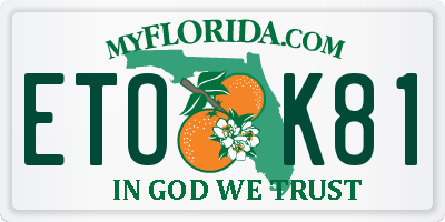 FL license plate ETOK81
