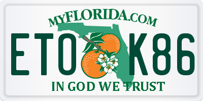 FL license plate ETOK86