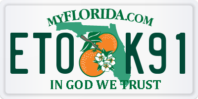 FL license plate ETOK91