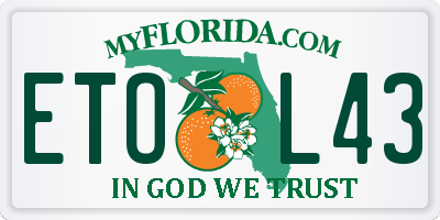 FL license plate ETOL43