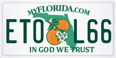 FL license plate ETOL66