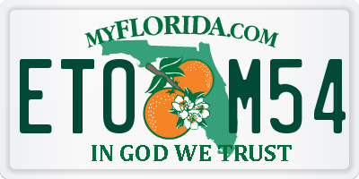FL license plate ETOM54