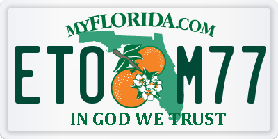 FL license plate ETOM77