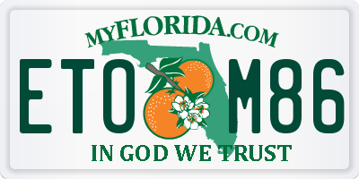 FL license plate ETOM86