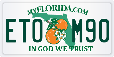 FL license plate ETOM90