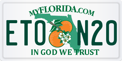 FL license plate ETON20