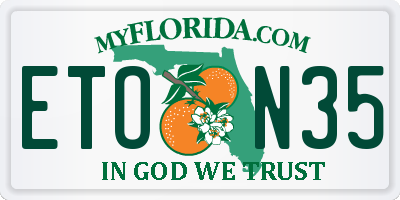FL license plate ETON35