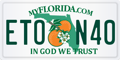FL license plate ETON40