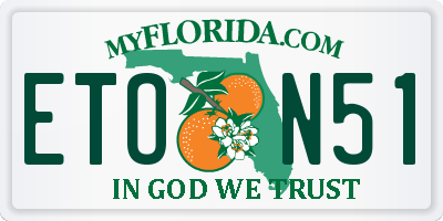 FL license plate ETON51