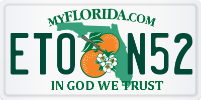 FL license plate ETON52
