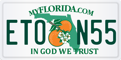 FL license plate ETON55