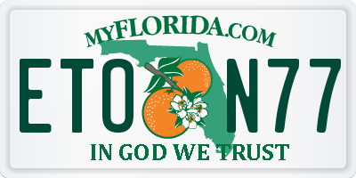 FL license plate ETON77