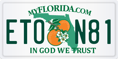 FL license plate ETON81