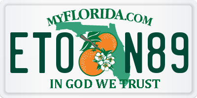 FL license plate ETON89