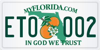 FL license plate ETOO02
