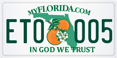 FL license plate ETOO05