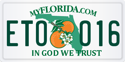 FL license plate ETOO16