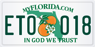 FL license plate ETOO18