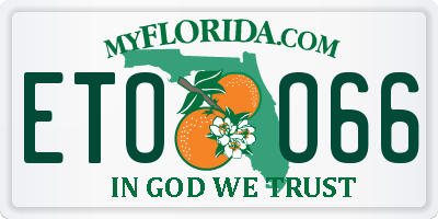 FL license plate ETOO66