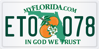 FL license plate ETOO78