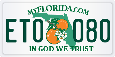 FL license plate ETOO80