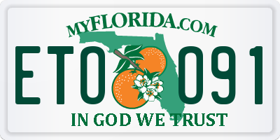 FL license plate ETOO91