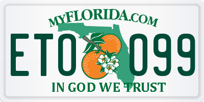FL license plate ETOO99