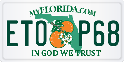 FL license plate ETOP68