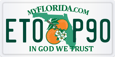 FL license plate ETOP90