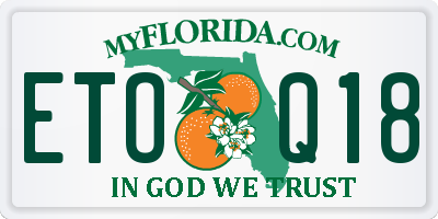 FL license plate ETOQ18