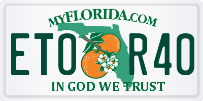 FL license plate ETOR40
