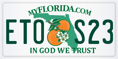 FL license plate ETOS23