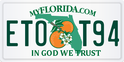 FL license plate ETOT94