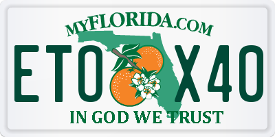 FL license plate ETOX40