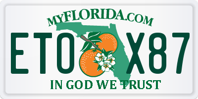 FL license plate ETOX87